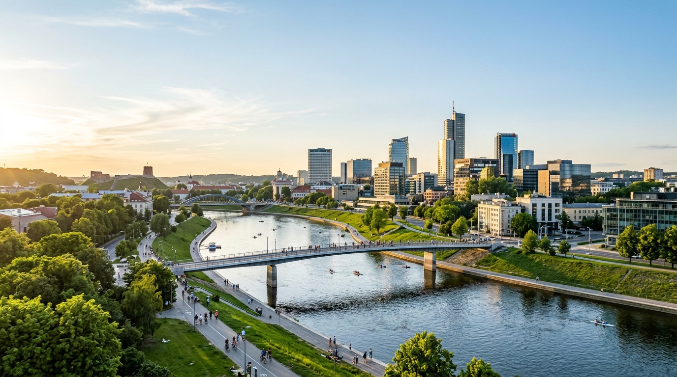 Panoramic view of Vilnius capital city Lithuania